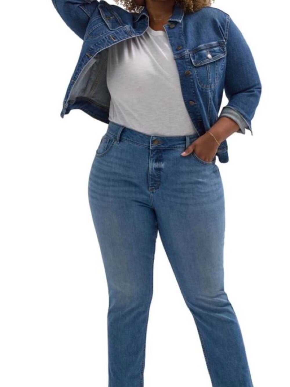 Lee Plus Size midRise Straight Leg Jeans in blue